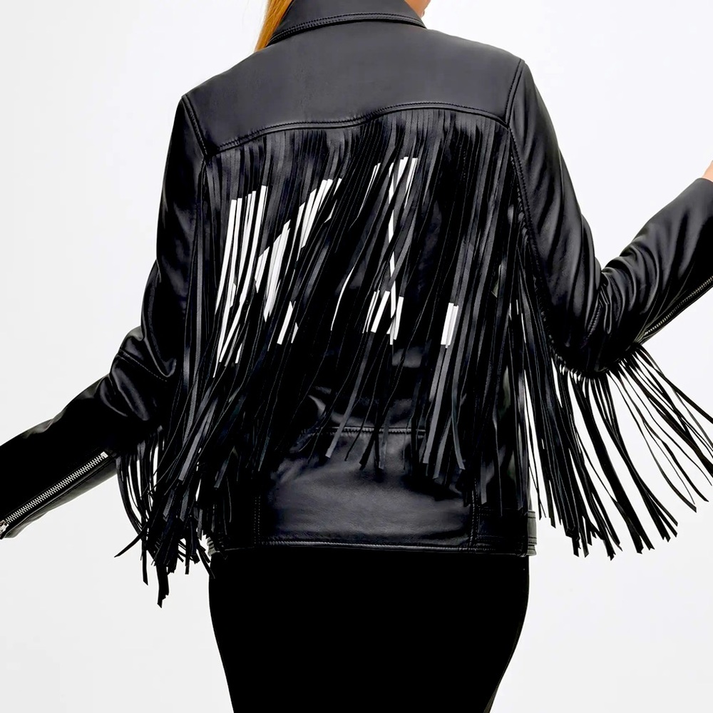 Real leather moto jacket